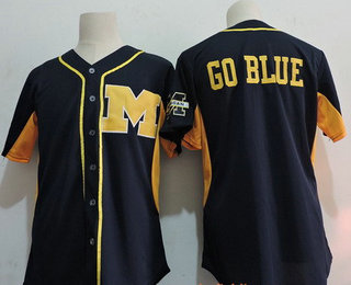 Men's Michigan Wolverines Blank Navy Blue College Baseball Stitched NCAA Jersey