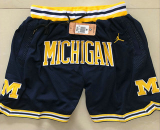 Men's Michigan Wolverines Navy Blue Jordan Brand Swingman Throwback Just Don Shorts