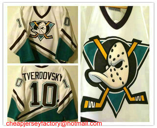 Men's Mighty Ducks Of Anaheim #10 OLEG TVERDOVSKY VINTAGE NHL HOCKEY JERSEY