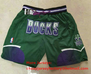 Men's Milwaukee Bucks Green Just Don Shorts Swingman Shorts