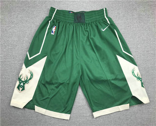Men's Milwaukee Bucks Green Stitched NBA Nike Swingman Shorts