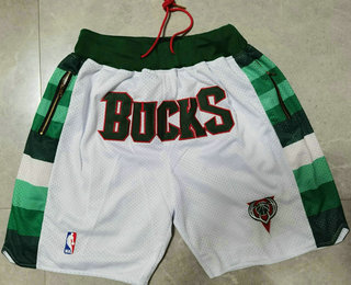 Men's Milwaukee Bucks White Just Don Shorts Swingman Shorts