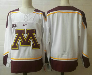 Men's Minnesota Golden Gophers Blank White College Football Stitched Nike NCAA Hoodie