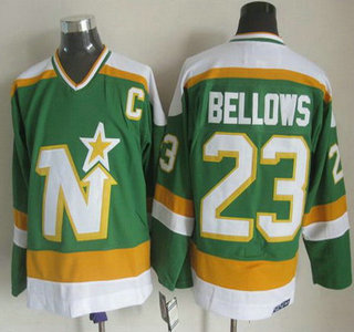 Men's Minnesota North Stars #23 Brian Bellows 1988-89 Green CCM Vintage Throwback Jersey