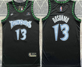 Men's Minnesota Timberwolves #13 Ayo Dosunmu Black Classic Sponsor Swingman Jersey