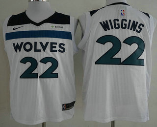Men's Minnesota Timberwolves #22 Andrew Wiggins New White 2017-2018 Nike Authentic Fitbit Stitched NBA Jersey