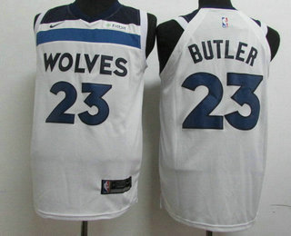 Men's Minnesota Timberwolves #23 Jimmy Butler New White 2017-2018 Nike Authentic Fitbit Stitched NBA Jersey