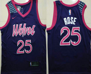 Men's Minnesota Timberwolves #25 Derrick Rose New Black 2019 City Edition NBA Swingman Stitched NBA Jersey