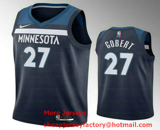 Men's Minnesota Timberwolves #27 Rudy Gobert Navy Blue 75th Anniversary Diamond 2022 Stitched Jersey