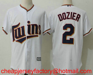 Men's Minnesota Twins #2 Brian Dozier White Home Cool Base Baseball Jersey