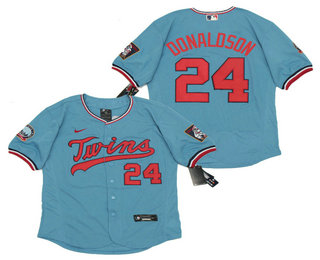 Men's Minnesota Twins #24 Josh Donaldson Light Blue Stitched MLB Flex Base Nike Jersey