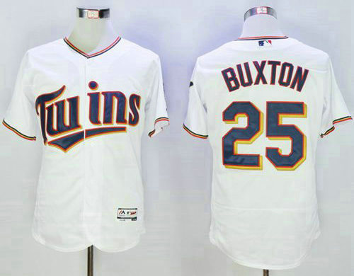 Men's Minnesota Twins #25 Byron Buxton White Flexbase Authentic Collection Baseball Jersey