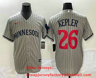 Men's Minnesota Twins #26 Max Kepler 2023 Grey Home Team Cool Base Stitched Jersey