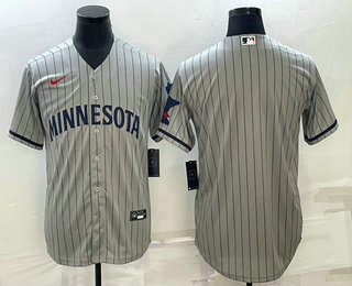 Men's Minnesota Twins Blank 2023 Grey Home Team Cool Base Stitched Jersey