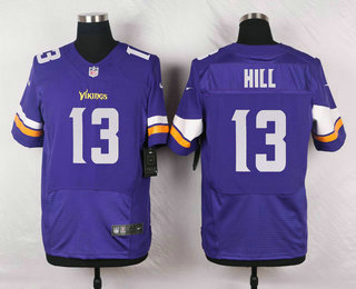 Men's Minnesota Vikings #13 Shaun Hill Purple Team Color Stitched NFL Nike Elite Jersey