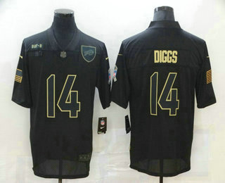 Men's Minnesota Vikings #14 Stefon Diggs Black 2020 Salute To Service Stitched NFL Nike Limited Jersey