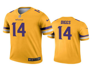 Men's Minnesota Vikings #14 Stefon Diggs Gold Inverted Legend Jersey