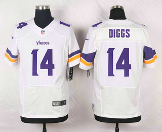 Men's Minnesota Vikings #14 Stefon Diggs White Road NFL Nike Elite Jersey