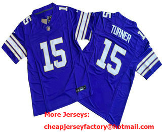 Men's Minnesota Vikings #15 Dallas Turner Limited Purple Classic FUSE Vapor Jersey