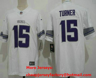 Men's Minnesota Vikings #15 Dallas Turner Limited White Alternate Vapor Jersey