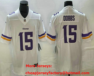 Men's Minnesota Vikings #15 Josh Dobbs White 2022 Vapor Untouchable Stitched Limited Jersey