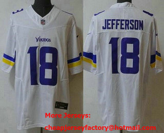 Men's Minnesota Vikings #18 Justin Jefferson Limited White FUSE Vapor Jersey