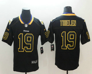 Men's Minnesota Vikings #19 Adam Thielen 2018 Black Lights Out Color Rush Stitched NFL Nike Limited Jersey