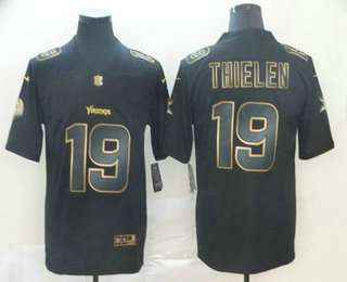 Men's Minnesota Vikings #19 Adam Thielen Black Gold 2019 Vapor Untouchable Stitched NFL Nike Limited Jersey