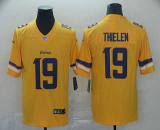 Men's Minnesota Vikings #19 Adam Thielen Gold 2019 Inverted Legend Stitched NFL Nike Limited Jersey