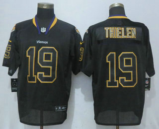 Men's Minnesota Vikings #19 Adam Thielen Lights Out Black Stitched NFL Nike Elite Jersey