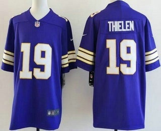 Men's Minnesota Vikings #19 Adam Thielen Limited Purple Classic Vapor Jersey