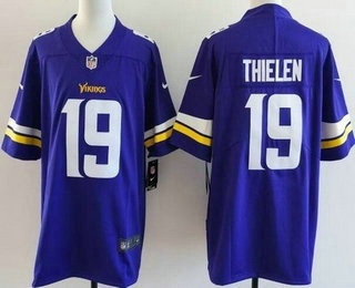 Men's Minnesota Vikings #19 Adam Thielen Limited Purple Vapor Jersey