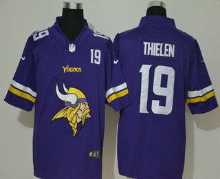 Men's Minnesota Vikings #19 Adam Thielen Purple 2020 Big Logo Number Vapor Untouchable Stitched NFL Nike Fashion Limited Jersey