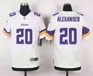 Men's Minnesota Vikings #20 Mackensie Alexander White Road Stitched NFL Nike Elite Jersey