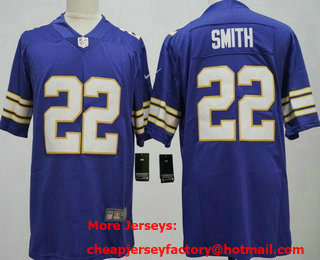 Men's Minnesota Vikings #22 Harrison Smith Limited Purple Classic Vapor Jersey