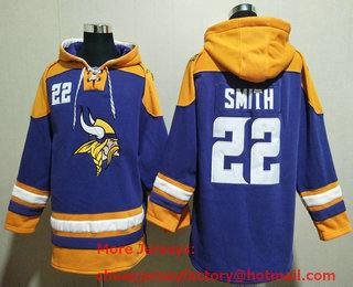 Men's Minnesota Vikings #22 Harrison Smith Purple Ageless Must Have Lace Up Pullover Hoodie