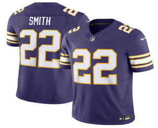 Men's Minnesota Vikings #22 Harrison Smith Purple Limited Stitched Throwback Jersey