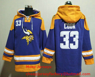 Men's Minnesota Vikings #33 Dalvin Cook Purple Ageless Must Have Lace Up Pullover Hoodie