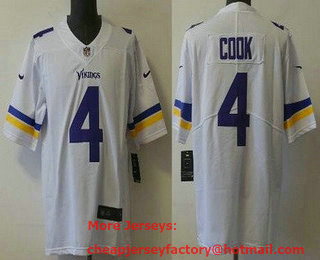 Men's Minnesota Vikings #4 Dalvin Cook White 2022 Vapor Untouchable Stitched NFL Nike Limited Jersey