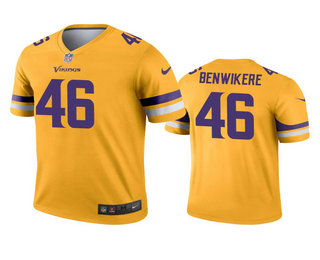Men's Minnesota Vikings #46 Bene Benwikere Gold Inverted Legend Jersey