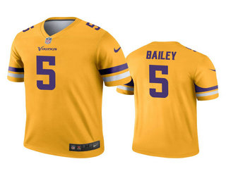 Men's Minnesota Vikings #5 Dan Bailey Gold Inverted Legend Jersey