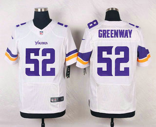 Men's Minnesota Vikings #52 Chad Greenway White Road NFL Nike Elite Jersey