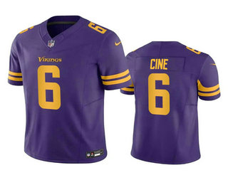 Men's Minnesota Vikings #6 Lewis Cine Purple 2023 FUSE Color Rush Stitched Jersey