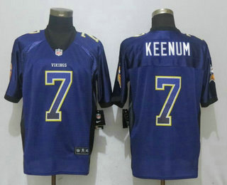 Men's Minnesota Vikings #7 Case Keenum Purple Drift Stitched NFL Nike Fashion Jersey