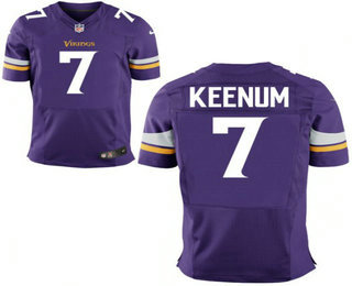 Men's Minnesota Vikings #7 Case Keenum Purple Team Color Stitched NFL Nike Elite Jersey