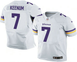 Men's Minnesota Vikings #7 Case Keenum White Road Stitched NFL Nike Elite Jersey