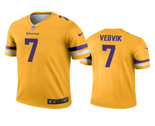 Men's Minnesota Vikings #7 Kaare Vedvik Gold Inverted Legend Jersey