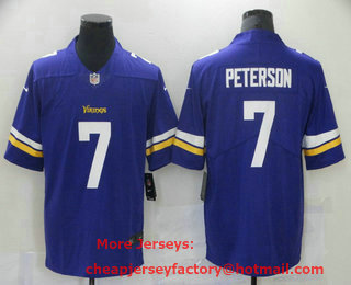 Men's Minnesota Vikings #7 Patrick Peterson Purple 2021 Vapor Untouchable Stitched NFL Nike Limited Jersey