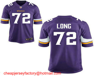 Men's Minnesota Vikings #72 Jake Long White Road Stitched NFL Nike Elite Jersey
