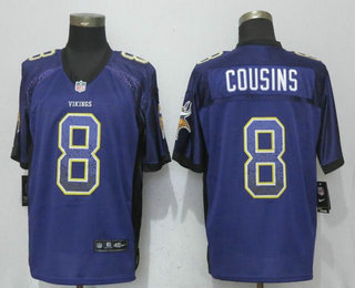 Men's Minnesota Vikings #8 Kirk Cousins Purple Drift Stitched NFL Nike Fashion Jersey